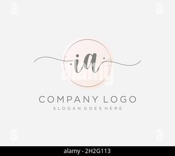 IA feminine logo. Usable for Nature, Salon, Spa, Cosmetic and Beauty Logos. Flat Vector Logo Design Template Element. Stock Vector