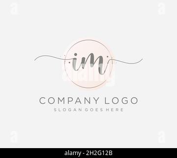 IM feminine logo. Usable for Nature, Salon, Spa, Cosmetic and Beauty Logos. Flat Vector Logo Design Template Element. Stock Vector
