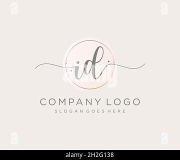 ID feminine logo. Usable for Nature, Salon, Spa, Cosmetic and Beauty Logos. Flat Vector Logo Design Template Element. Stock Vector