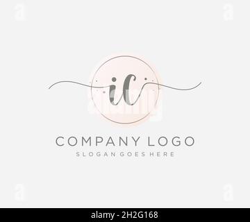 IC feminine logo. Usable for Nature, Salon, Spa, Cosmetic and Beauty Logos. Flat Vector Logo Design Template Element. Stock Vector