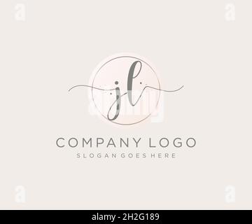 JL feminine logo. Usable for Nature, Salon, Spa, Cosmetic and Beauty Logos. Flat Vector Logo Design Template Element. Stock Vector