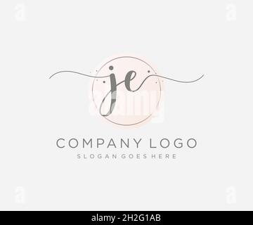 JE feminine logo. Usable for Nature, Salon, Spa, Cosmetic and Beauty Logos. Flat Vector Logo Design Template Element. Stock Vector