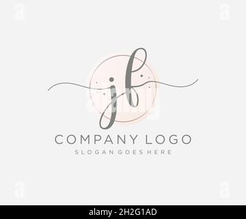 JF feminine logo. Usable for Nature, Salon, Spa, Cosmetic and Beauty Logos. Flat Vector Logo Design Template Element. Stock Vector
