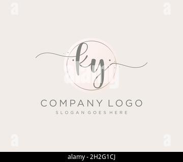 KY feminine logo. Usable for Nature, Salon, Spa, Cosmetic and Beauty Logos. Flat Vector Logo Design Template Element. Stock Vector