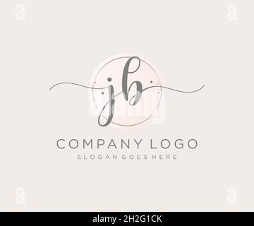 JB feminine logo. Usable for Nature, Salon, Spa, Cosmetic and Beauty Logos. Flat Vector Logo Design Template Element. Stock Vector