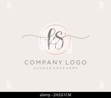 KS feminine logo. Usable for Nature, Salon, Spa, Cosmetic and Beauty Logos. Flat Vector Logo Design Template Element. Stock Vector