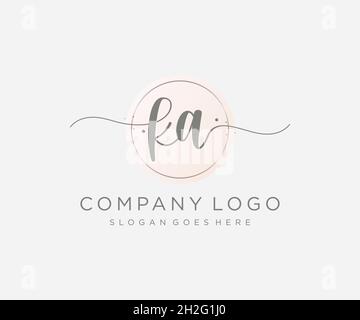 KA feminine logo. Usable for Nature, Salon, Spa, Cosmetic and Beauty Logos. Flat Vector Logo Design Template Element. Stock Vector
