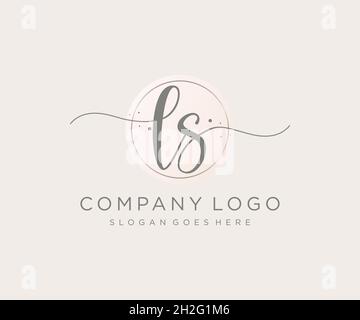 LS feminine logo. Usable for Nature, Salon, Spa, Cosmetic and Beauty Logos. Flat Vector Logo Design Template Element. Stock Vector