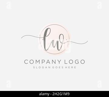 LW feminine logo. Usable for Nature, Salon, Spa, Cosmetic and Beauty Logos. Flat Vector Logo Design Template Element. Stock Vector