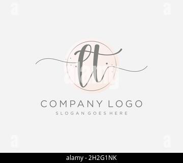 LT feminine logo. Usable for Nature, Salon, Spa, Cosmetic and Beauty Logos. Flat Vector Logo Design Template Element. Stock Vector