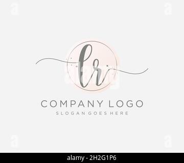 LR feminine logo. Usable for Nature, Salon, Spa, Cosmetic and Beauty Logos. Flat Vector Logo Design Template Element. Stock Vector
