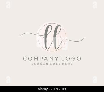 LL feminine logo. Usable for Nature, Salon, Spa, Cosmetic and Beauty Logos. Flat Vector Logo Design Template Element. Stock Vector