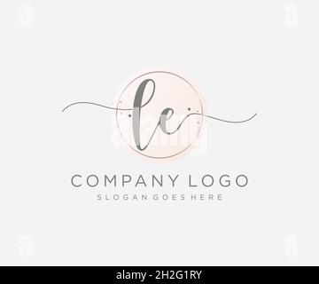 LE feminine logo. Usable for Nature, Salon, Spa, Cosmetic and Beauty Logos. Flat Vector Logo Design Template Element. Stock Vector