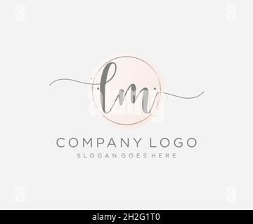 LM feminine logo. Usable for Nature, Salon, Spa, Cosmetic and Beauty Logos. Flat Vector Logo Design Template Element. Stock Vector