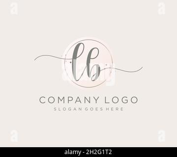 LB feminine logo. Usable for Nature, Salon, Spa, Cosmetic and Beauty Logos. Flat Vector Logo Design Template Element. Stock Vector