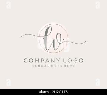 LV feminine logo. Usable for Nature, Salon, Spa, Cosmetic and Beauty Logos. Flat Vector Logo Design Template Element. Stock Vector