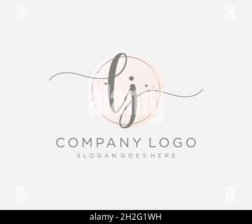 LJ feminine logo. Usable for Nature, Salon, Spa, Cosmetic and Beauty Logos. Flat Vector Logo Design Template Element. Stock Vector