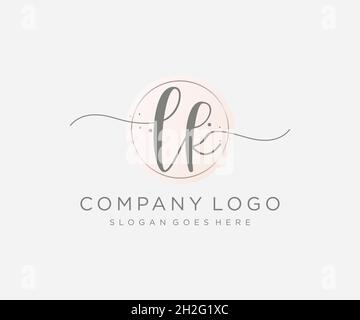 LK feminine logo. Usable for Nature, Salon, Spa, Cosmetic and Beauty Logos. Flat Vector Logo Design Template Element. Stock Vector