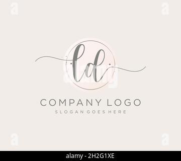 LD feminine logo. Usable for Nature, Salon, Spa, Cosmetic and Beauty Logos. Flat Vector Logo Design Template Element. Stock Vector