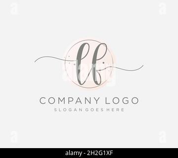 LF feminine logo. Usable for Nature, Salon, Spa, Cosmetic and Beauty Logos. Flat Vector Logo Design Template Element. Stock Vector