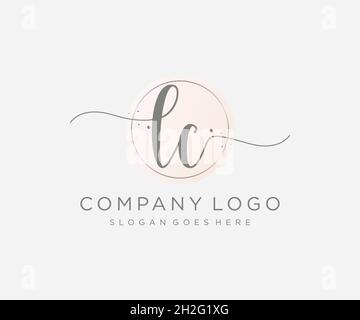 LC feminine logo. Usable for Nature, Salon, Spa, Cosmetic and Beauty Logos. Flat Vector Logo Design Template Element. Stock Vector