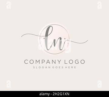LN feminine logo. Usable for Nature, Salon, Spa, Cosmetic and Beauty Logos. Flat Vector Logo Design Template Element. Stock Vector