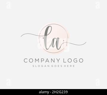 LA feminine logo. Usable for Nature, Salon, Spa, Cosmetic and Beauty Logos. Flat Vector Logo Design Template Element. Stock Vector