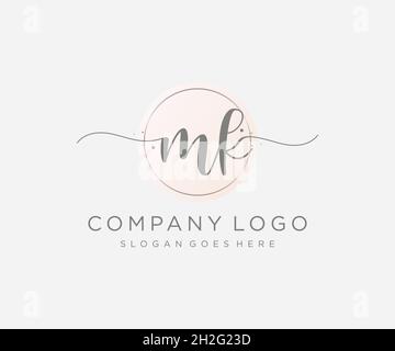 MK feminine logo. Usable for Nature, Salon, Spa, Cosmetic and Beauty Logos. Flat Vector Logo Design Template Element. Stock Vector