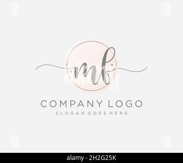MF feminine logo. Usable for Nature, Salon, Spa, Cosmetic and Beauty Logos. Flat Vector Logo Design Template Element. Stock Vector