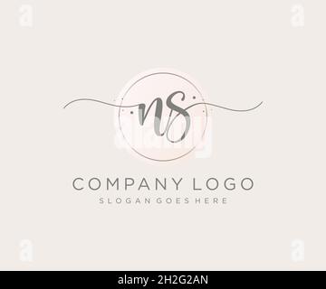 NS feminine logo. Usable for Nature, Salon, Spa, Cosmetic and Beauty Logos. Flat Vector Logo Design Template Element. Stock Vector