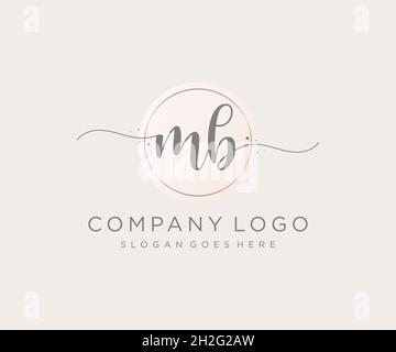 MB feminine logo. Usable for Nature, Salon, Spa, Cosmetic and Beauty Logos. Flat Vector Logo Design Template Element. Stock Vector