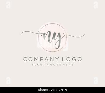 NY feminine logo. Usable for Nature, Salon, Spa, Cosmetic and Beauty Logos. Flat Vector Logo Design Template Element. Stock Vector