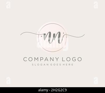 NN feminine logo. Usable for Nature, Salon, Spa, Cosmetic and Beauty Logos. Flat Vector Logo Design Template Element. Stock Vector