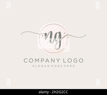 NG feminine logo. Usable for Nature, Salon, Spa, Cosmetic and Beauty Logos. Flat Vector Logo Design Template Element. Stock Vector