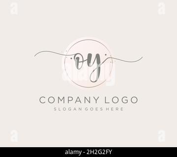 OY feminine logo. Usable for Nature, Salon, Spa, Cosmetic and Beauty Logos. Flat Vector Logo Design Template Element. Stock Vector