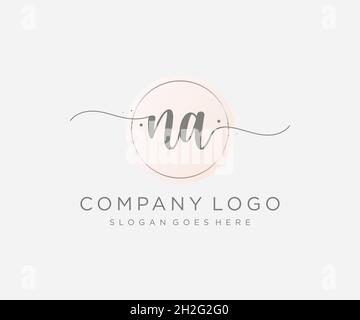 NA feminine logo. Usable for Nature, Salon, Spa, Cosmetic and Beauty Logos. Flat Vector Logo Design Template Element. Stock Vector