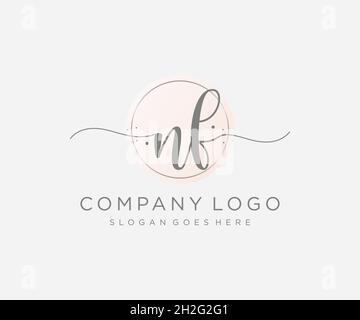 NF feminine logo. Usable for Nature, Salon, Spa, Cosmetic and Beauty Logos. Flat Vector Logo Design Template Element. Stock Vector