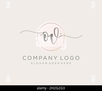 OV feminine logo. Usable for Nature, Salon, Spa, Cosmetic and Beauty Logos. Flat Vector Logo Design Template Element. Stock Vector