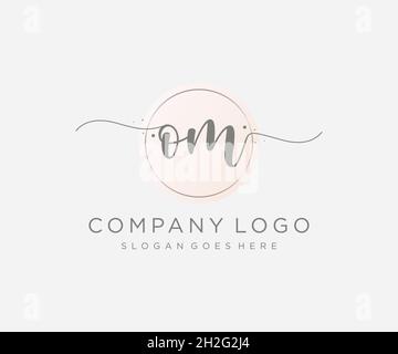 OM feminine logo. Usable for Nature, Salon, Spa, Cosmetic and Beauty Logos. Flat Vector Logo Design Template Element. Stock Vector
