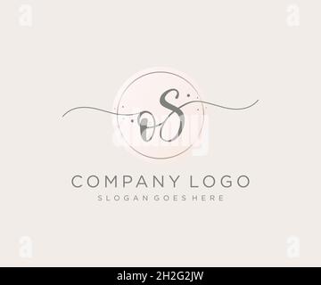 OS feminine logo. Usable for Nature, Salon, Spa, Cosmetic and Beauty Logos. Flat Vector Logo Design Template Element. Stock Vector