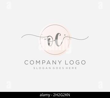 OC feminine logo. Usable for Nature, Salon, Spa, Cosmetic and Beauty Logos. Flat Vector Logo Design Template Element. Stock Vector