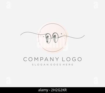 OO feminine logo. Usable for Nature, Salon, Spa, Cosmetic and Beauty Logos. Flat Vector Logo Design Template Element. Stock Vector