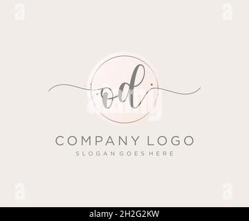 OD feminine logo. Usable for Nature, Salon, Spa, Cosmetic and Beauty Logos. Flat Vector Logo Design Template Element. Stock Vector