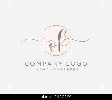 OK feminine logo. Usable for Nature, Salon, Spa, Cosmetic and Beauty Logos. Flat Vector Logo Design Template Element. Stock Vector