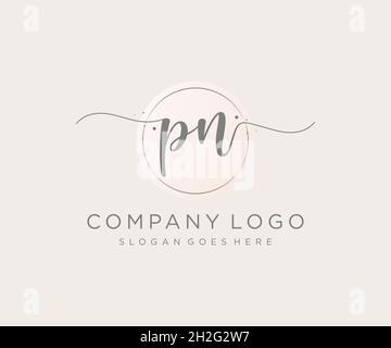 PN feminine logo. Usable for Nature, Salon, Spa, Cosmetic and Beauty Logos. Flat Vector Logo Design Template Element. Stock Vector