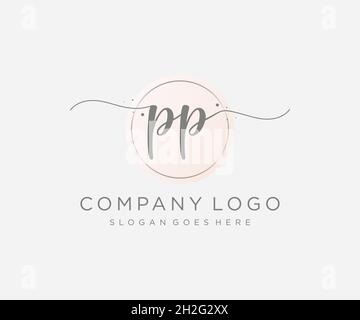 PP feminine logo. Usable for Nature, Salon, Spa, Cosmetic and Beauty Logos. Flat Vector Logo Design Template Element. Stock Vector