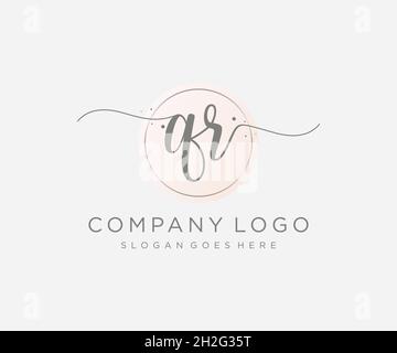 QR feminine logo. Usable for Nature, Salon, Spa, Cosmetic and Beauty Logos. Flat Vector Logo Design Template Element. Stock Vector