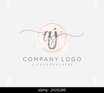 QJ feminine logo. Usable for Nature, Salon, Spa, Cosmetic and Beauty Logos. Flat Vector Logo Design Template Element. Stock Vector