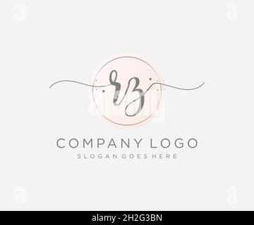 RZ feminine logo. Usable for Nature, Salon, Spa, Cosmetic and Beauty Logos. Flat Vector Logo Design Template Element. Stock Vector