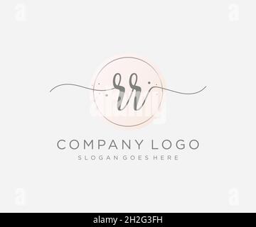 RR feminine logo. Usable for Nature, Salon, Spa, Cosmetic and Beauty Logos. Flat Vector Logo Design Template Element. Stock Vector
